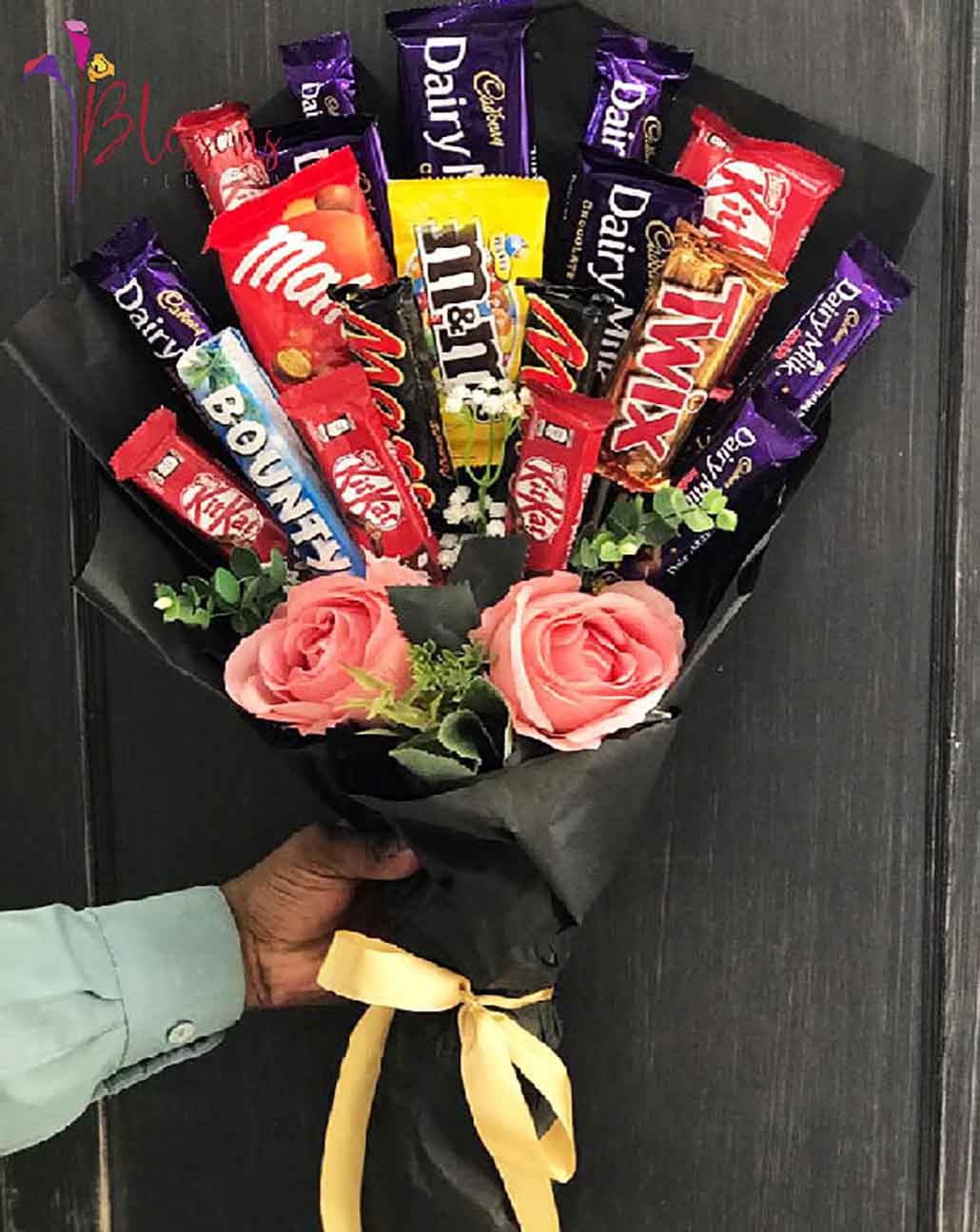 Pink Roses And Godiva® Chocolate At